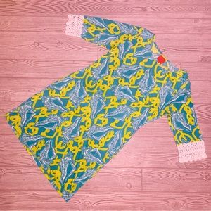 Tropical sleeveless crop sleeved women’s Hawaiian yellow green conch shell dress